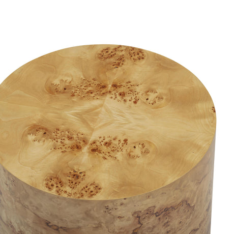 TOV Fig Natural Burl Drum Side Table
