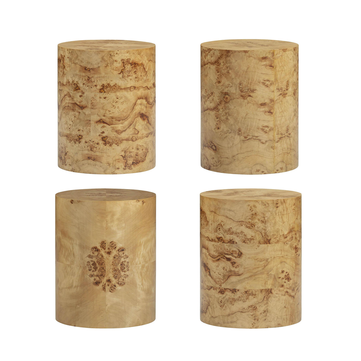 TOV Fig Natural Burl Drum Side Table
