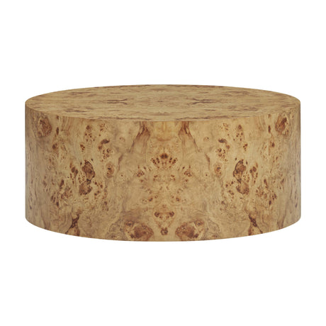 TOV Fig 36" Natural Burl Drum Round Coffee Table
