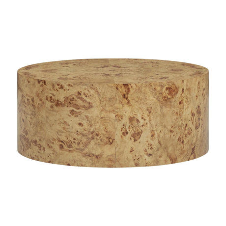 TOV Fig 36" Natural Burl Drum Round Coffee Table