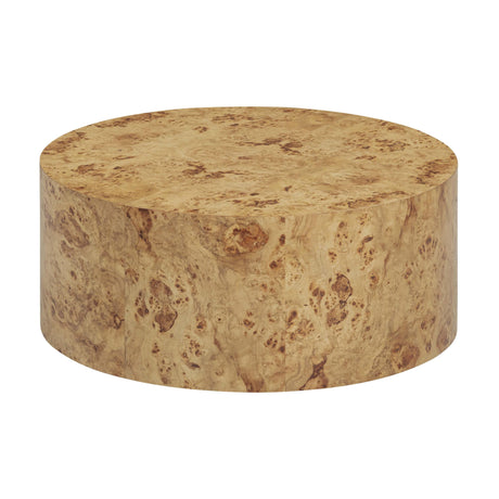 TOV Fig 36" Natural Burl Drum Round Coffee Table