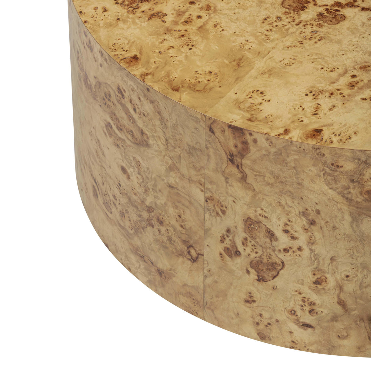 TOV Fig 36" Natural Burl Drum Round Coffee Table