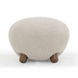 TOV Pucker Warm Grey Performance Boucle Ottoman