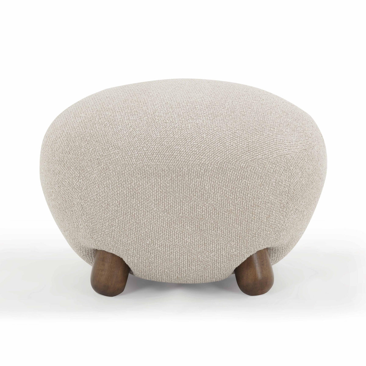 TOV Pucker Warm Grey Performance Boucle Ottoman
