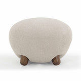 TOV Pucker Warm Grey Performance Boucle Ottoman