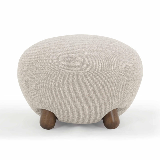 TOV Pucker Warm Grey Performance Boucle Ottoman