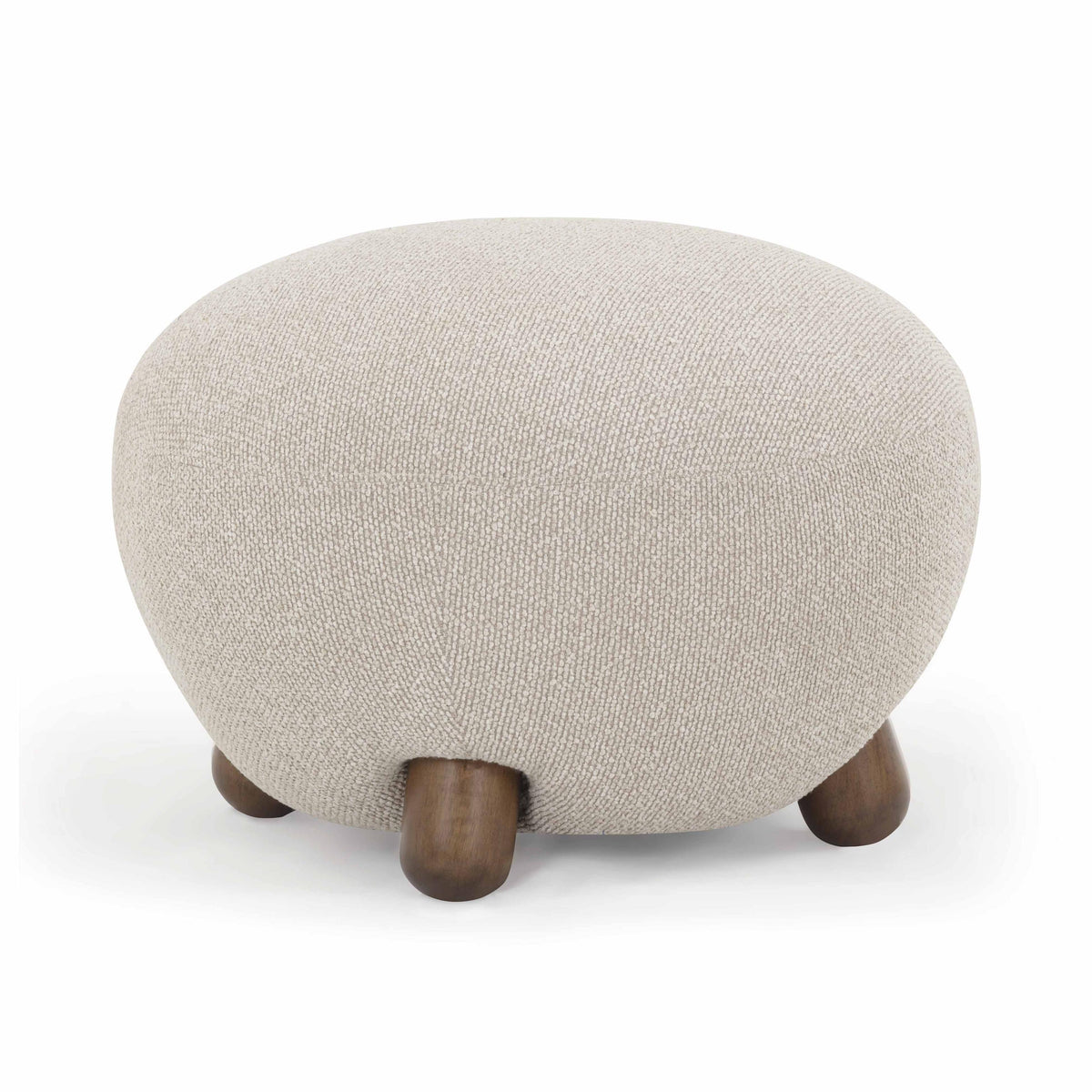 TOV Pucker Warm Grey Boucle Ottoman