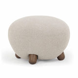 TOV Pucker Warm Grey Boucle Ottoman