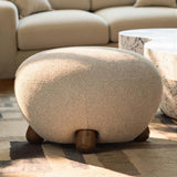 TOV Pucker Warm Grey Boucle Ottoman