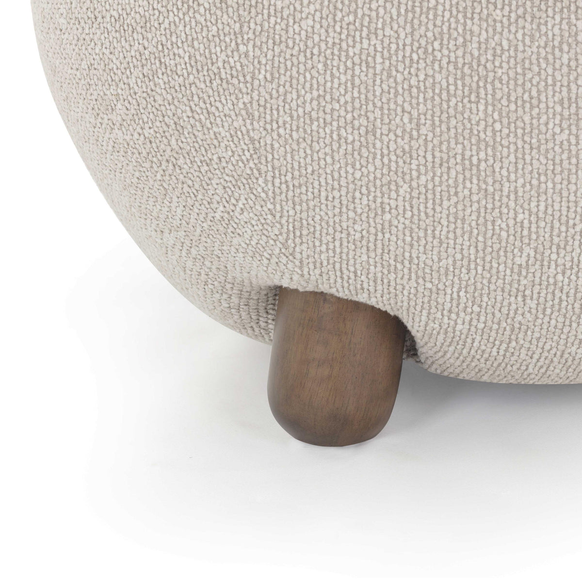 TOV Pucker Warm Grey Boucle Ottoman