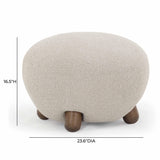 TOV Pucker Warm Grey Boucle Ottoman