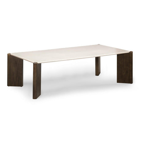 TOV Restis 52" Cream Quartz Rectangular Coffee Table