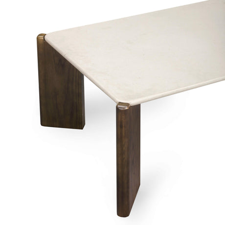 TOV Restis 52" Cream Quartz Rectangular Coffee Table