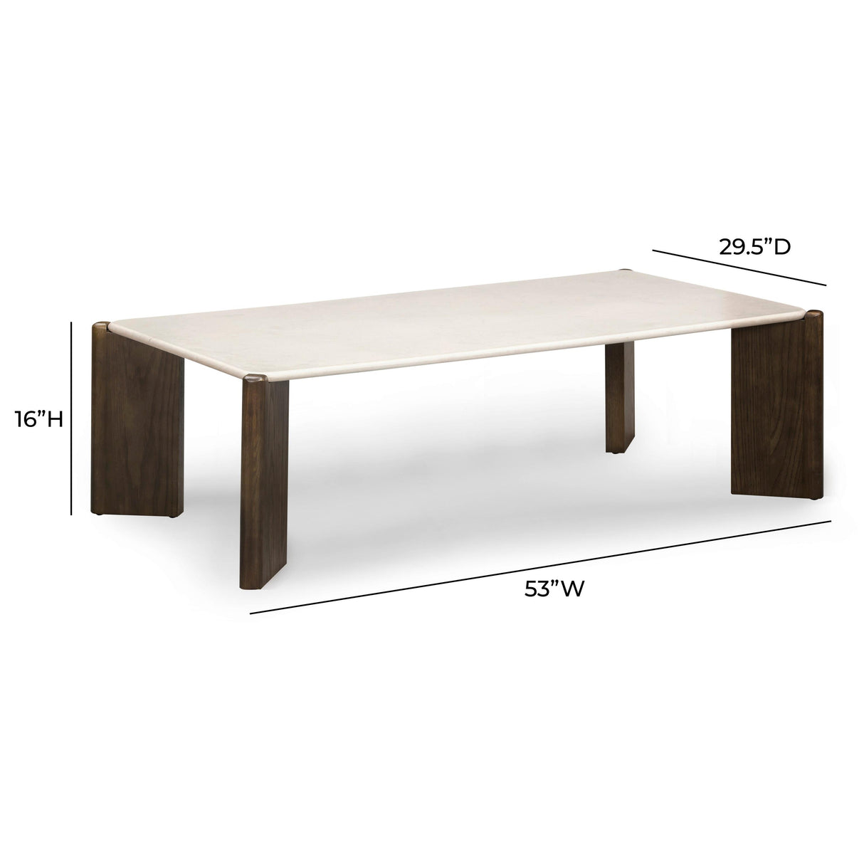 TOV Restis 52" Cream Quartz Rectangular Coffee Table