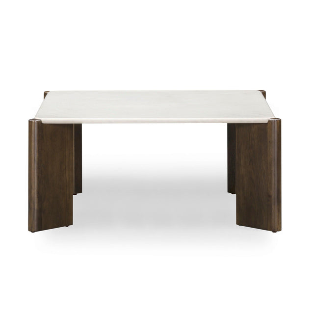 TOV Restis 33.5" Cream Quartz Square Coffee Table