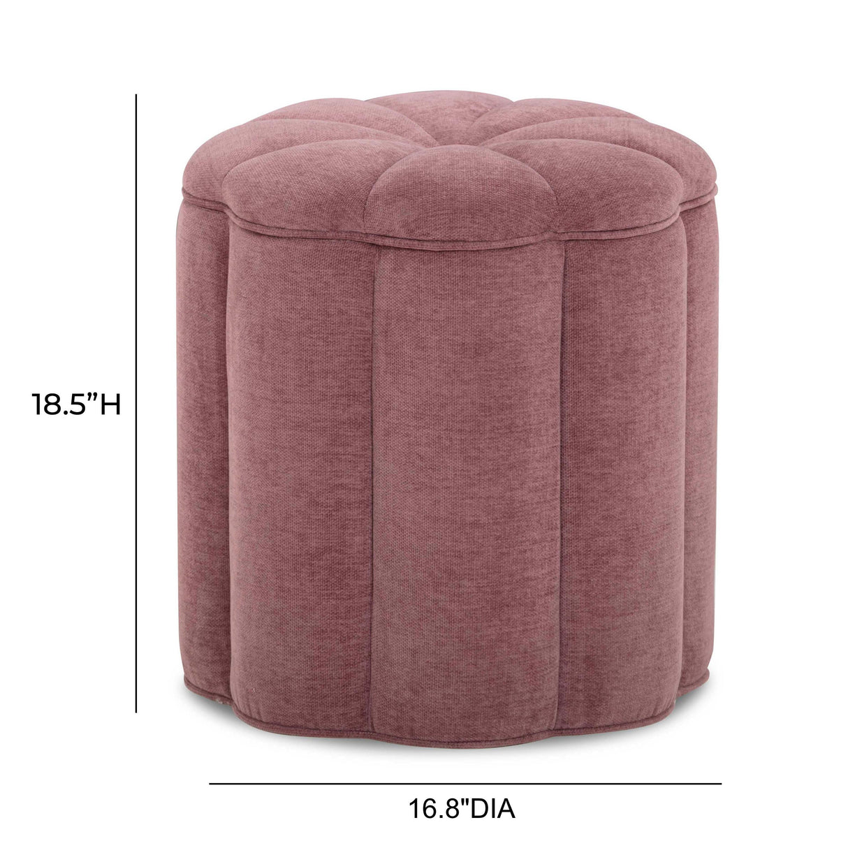 TOV Fleur Textured Performance Velvet Storage Ottoman