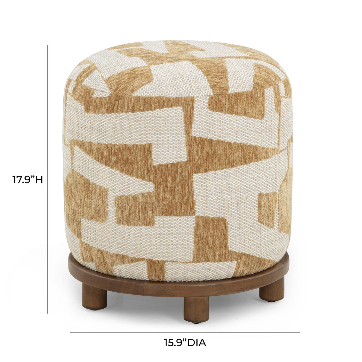 TOV Bisou Curry Jacquard Ottoman