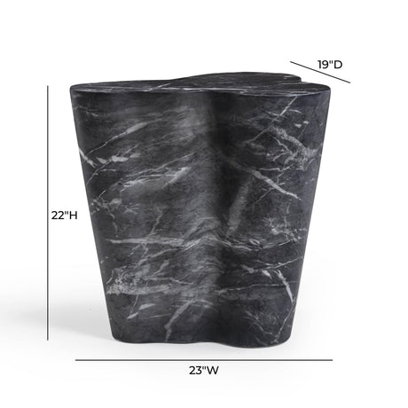 TOV Slab Concrete Indoor/Outdoor Side Table (18"-22") Tall