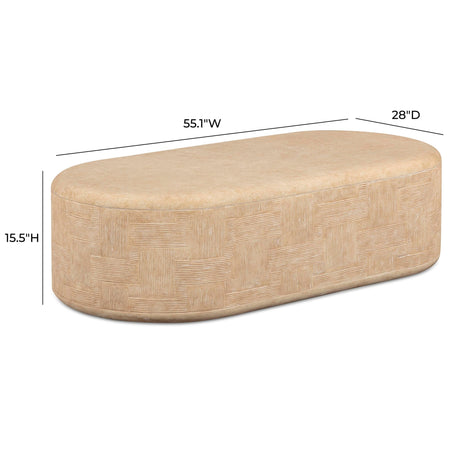 TOV Suraya 55" Indoor/Outdoor Concrete Rounded Coffee Table