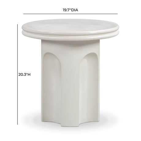 TOV Cassandra Ivory Indoor/Outdoor Concrete Side Table
