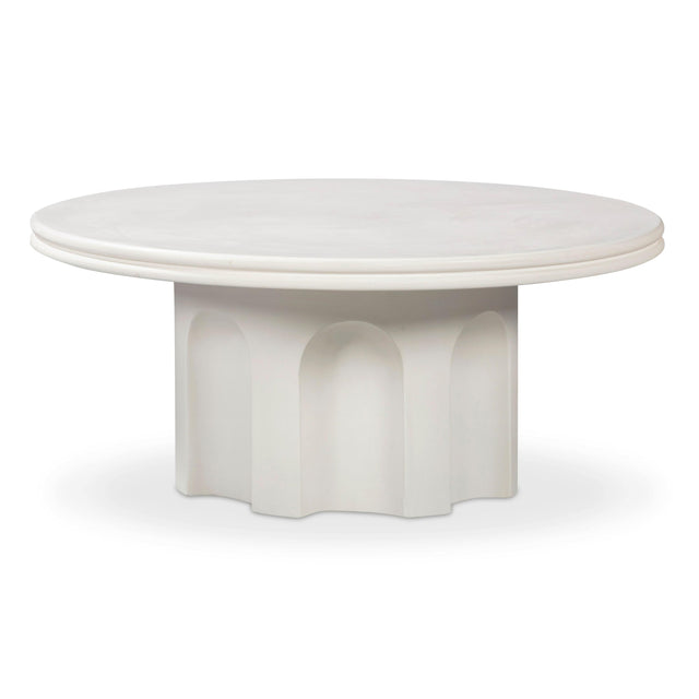 TOV Cassandra 38" Ivory Indoor/Outdoor Concrete Round Coffee Table