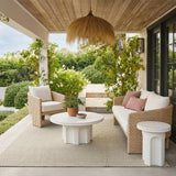 TOV Cassandra 38" Ivory Indoor/Outdoor Concrete Round Coffee Table