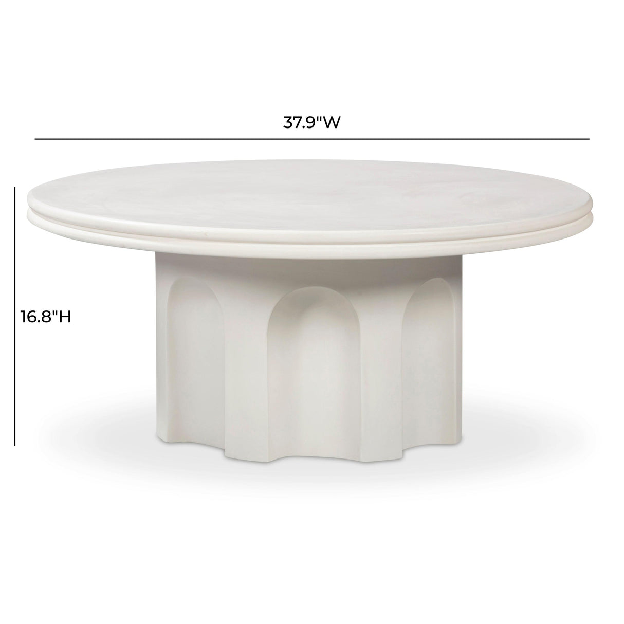 TOV Cassandra 38" Ivory Indoor/Outdoor Concrete Round Coffee Table