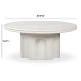 TOV Cassandra 38" Ivory Indoor/Outdoor Concrete Round Coffee Table
