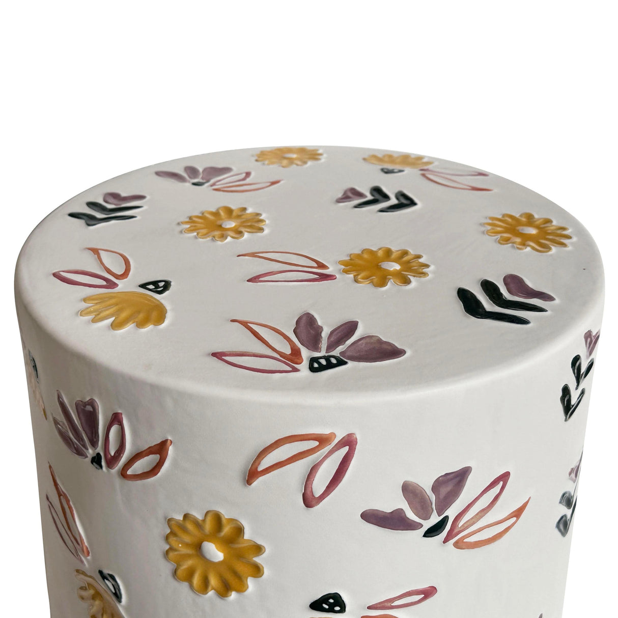 TOV Ceramic Hand-Painted Floral Indoor/Outdoor Table