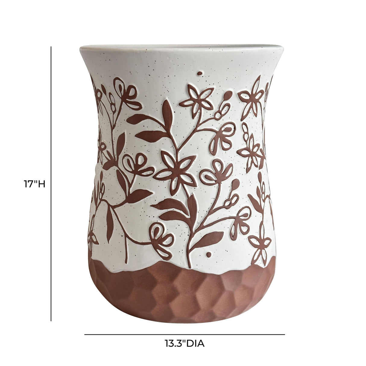TOV Ceramic Carved Terracotta Indoor/Outdoor Table