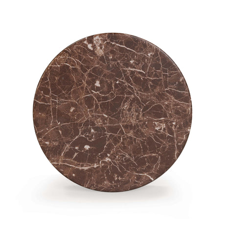 TOV Ayon Faux Red Levanto Marble Indoor/Outdoor Concrete Side Table