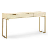 TOV Pesce Cream Shagreen Console Table