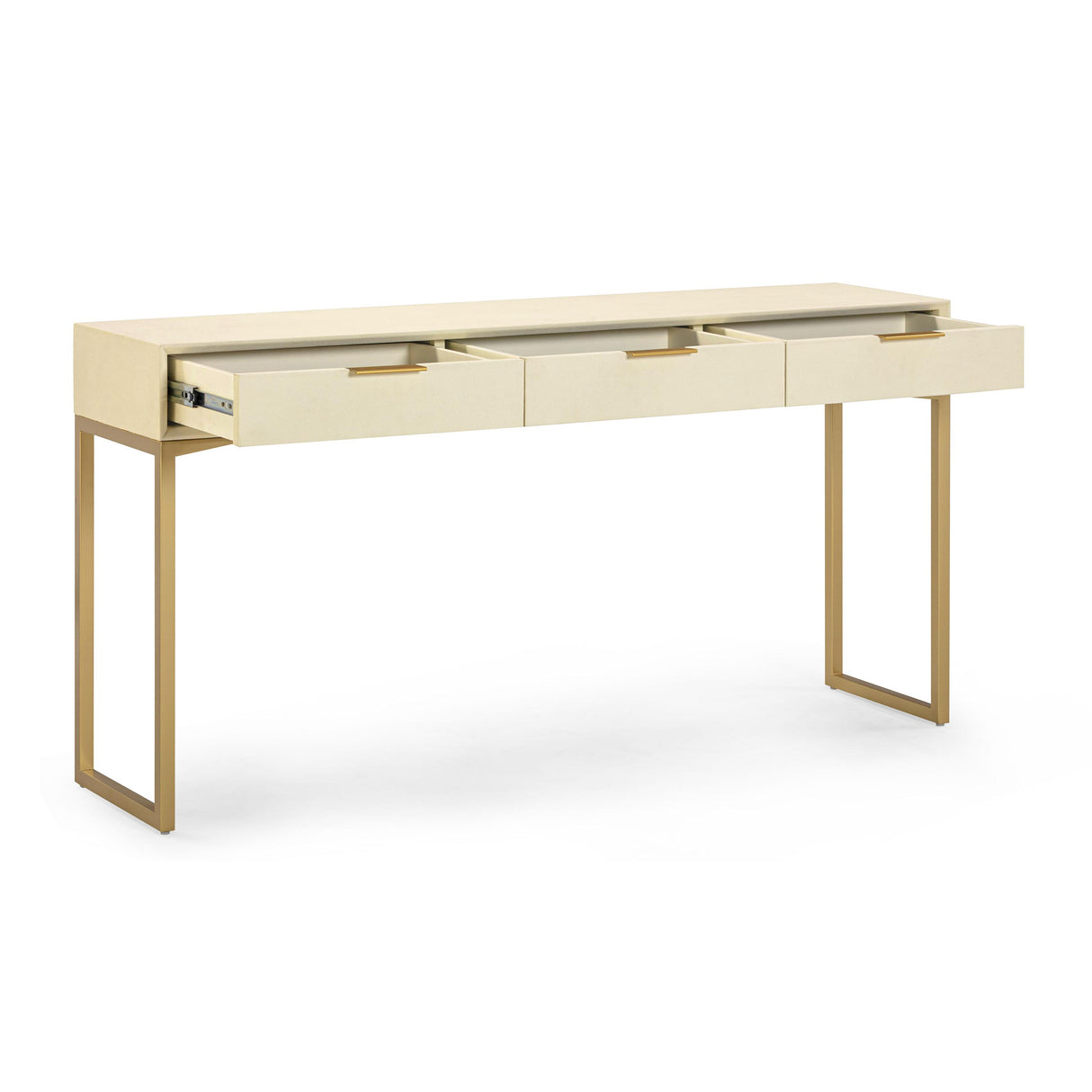 TOV Pesce Cream Shagreen Console Table