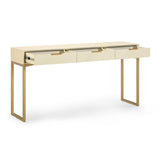 TOV Pesce Cream Shagreen Console Table