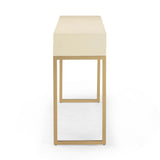 TOV Pesce Cream Shagreen Console Table