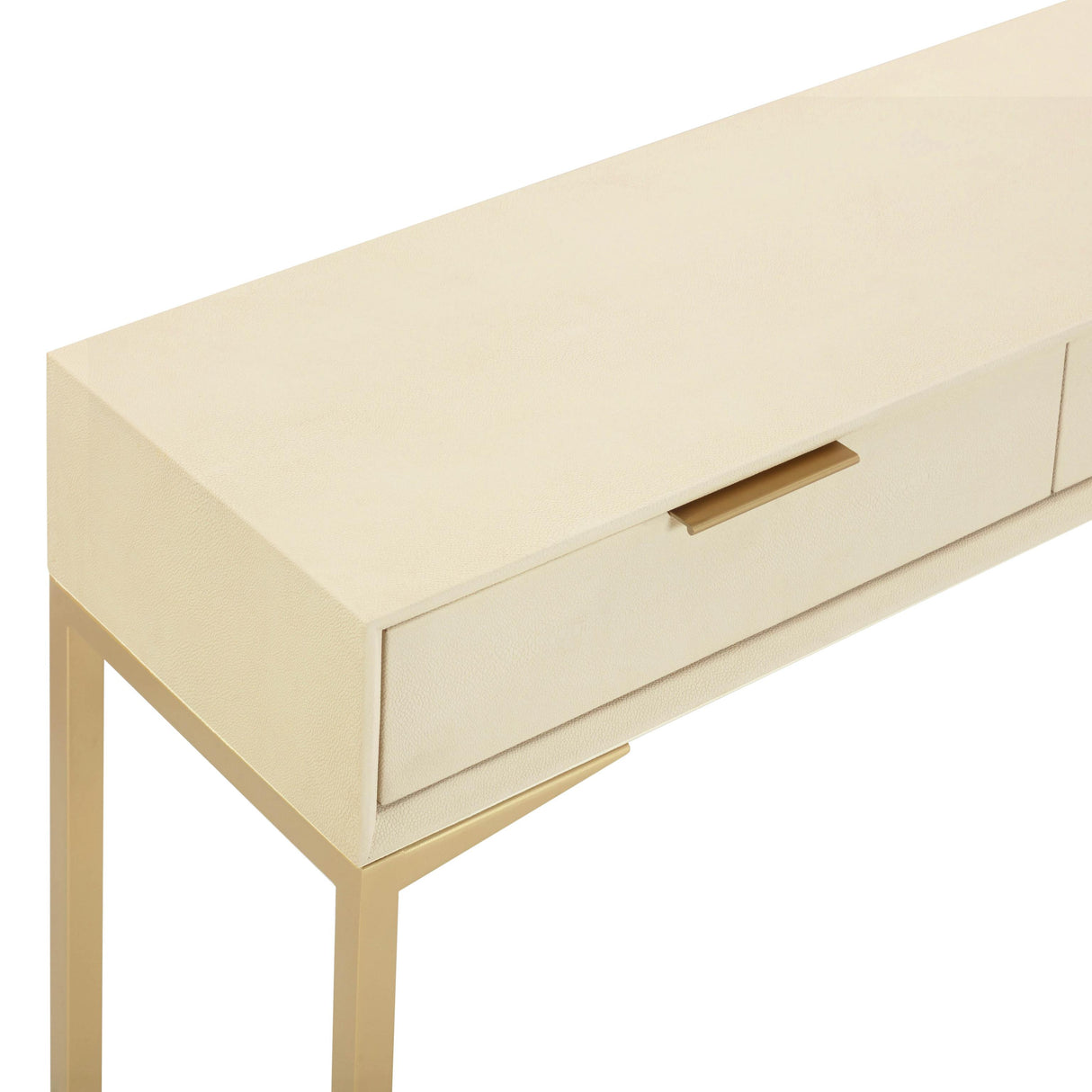 TOV Pesce Cream Shagreen Console Table
