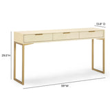 TOV Pesce Cream Shagreen Console Table