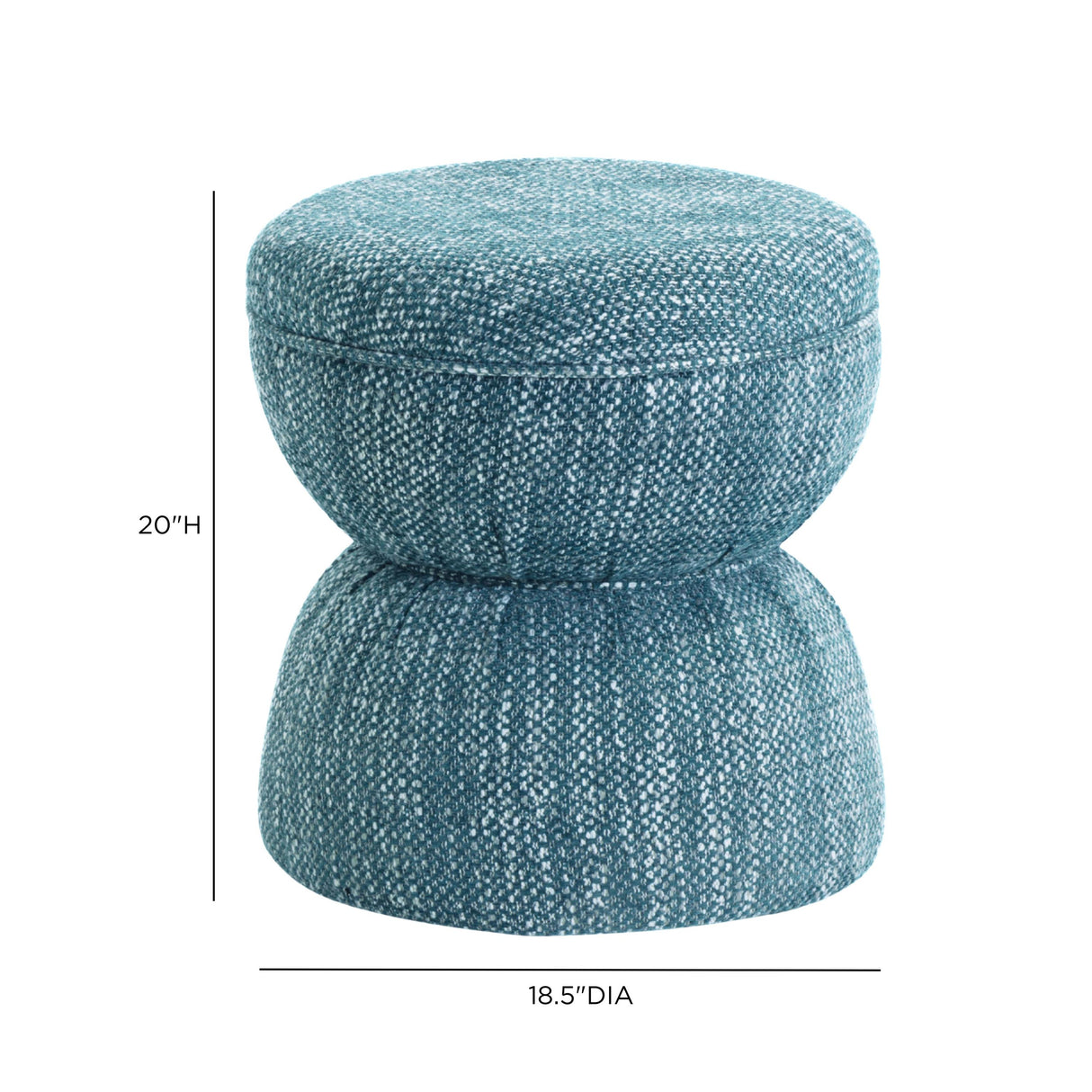 TOV Tomlin Teal Gaming Ruched Ottoman