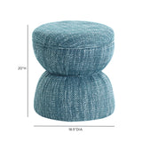 TOV Tomlin Teal Gaming Ruched Ottoman