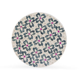 TOV Lorna Stool in Aqua Floral Capiz Shell Motif