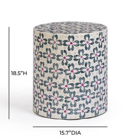 TOV Lorna Capiz Shell Accent Stool