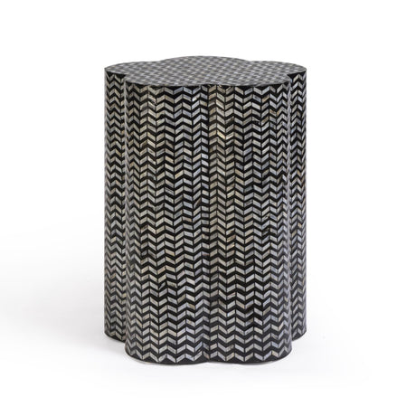 TOV Truffle Black Mother of Pearl Shell Side Table