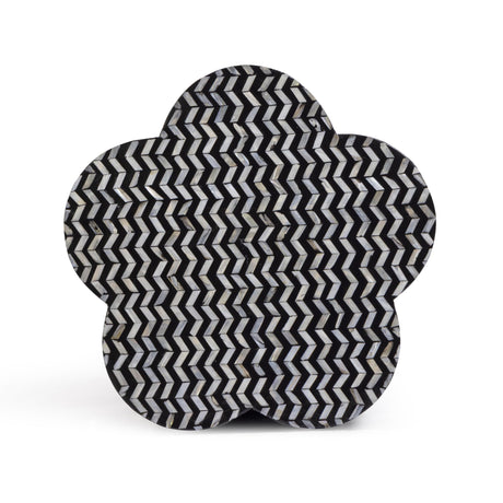 TOV Truffle Black Mother of Pearl Shell Side Table