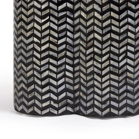 TOV Truffle Black Mother of Pearl Shell Side Table