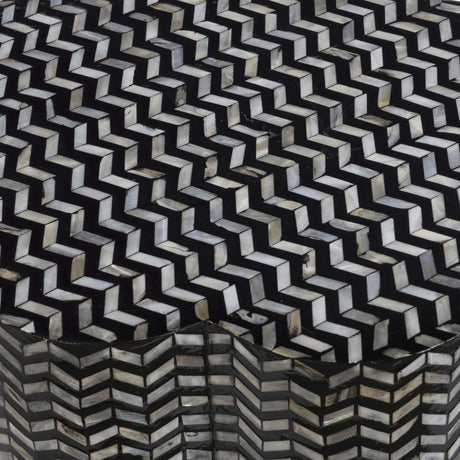 TOV Truffle Black Mother of Pearl Shell Side Table