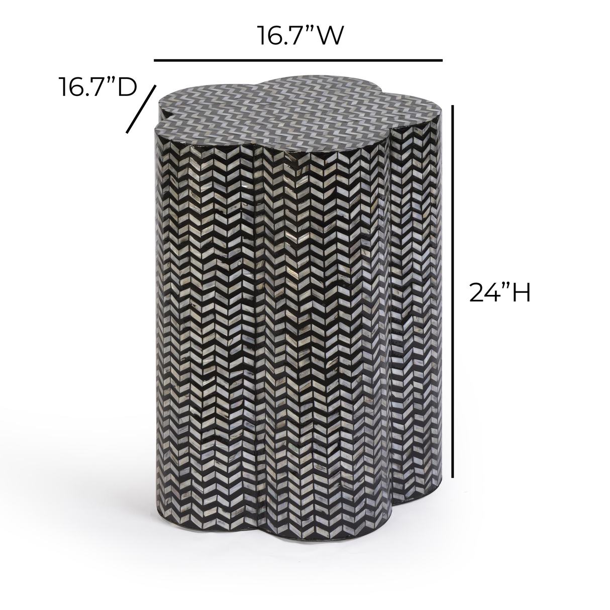 TOV Truffle Black Mother of Pearl Shell Side Table