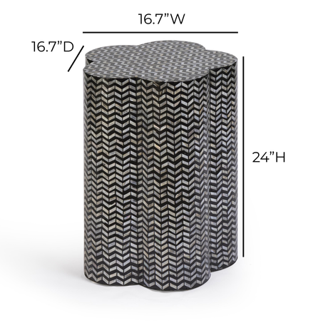 TOV Truffle Black Mother of Pearl Shell Side Table