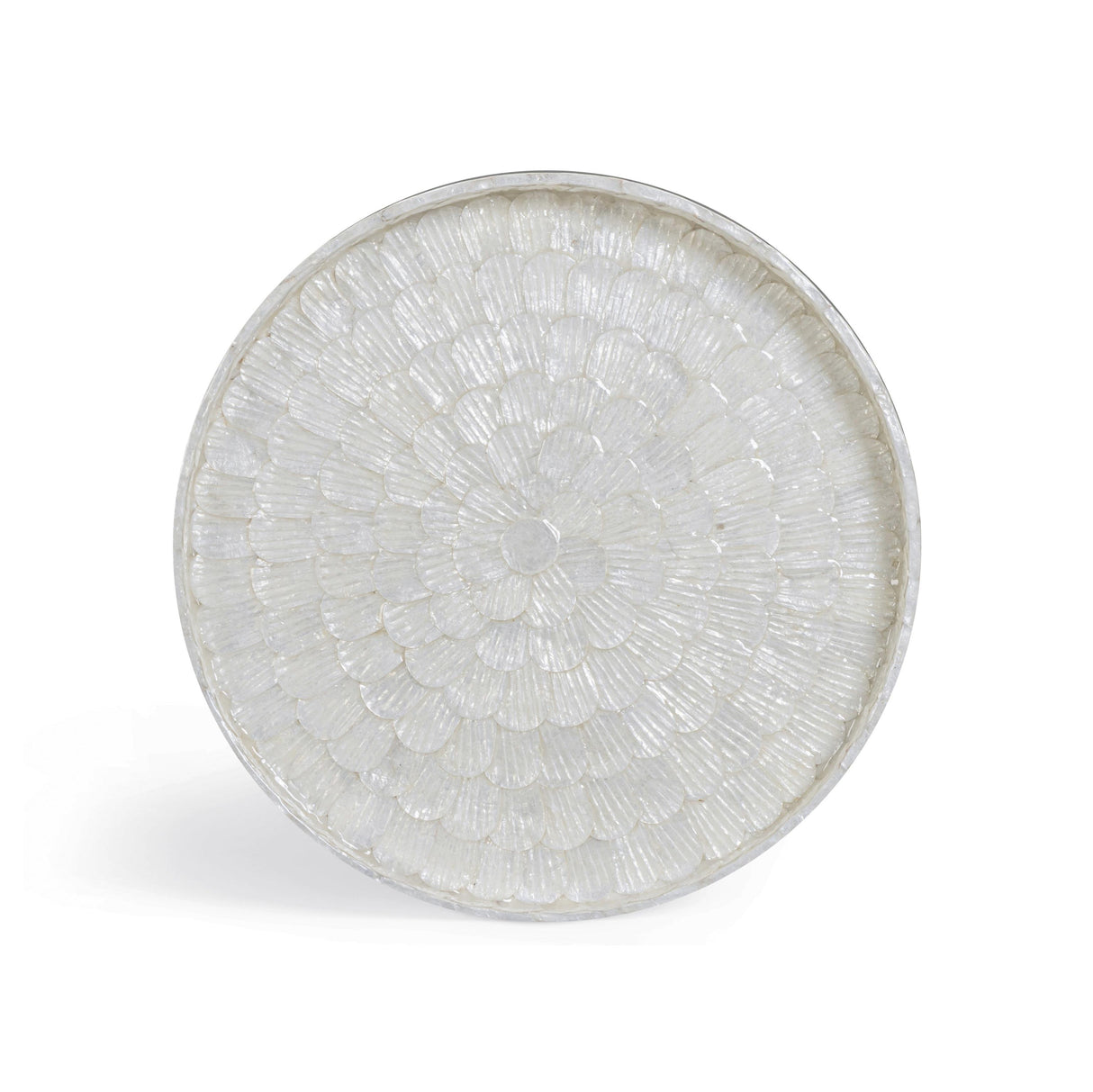 TOV Coast Pearl White Seashell Round Side Table