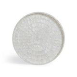 TOV Coast Pearl White Seashell Round Side Table