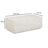 TOV Earl 48" Shell Rectangular Coffee Table